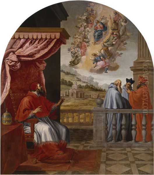 The Vision of Pope Victor III Oil Painting by Vincenzo Carducci