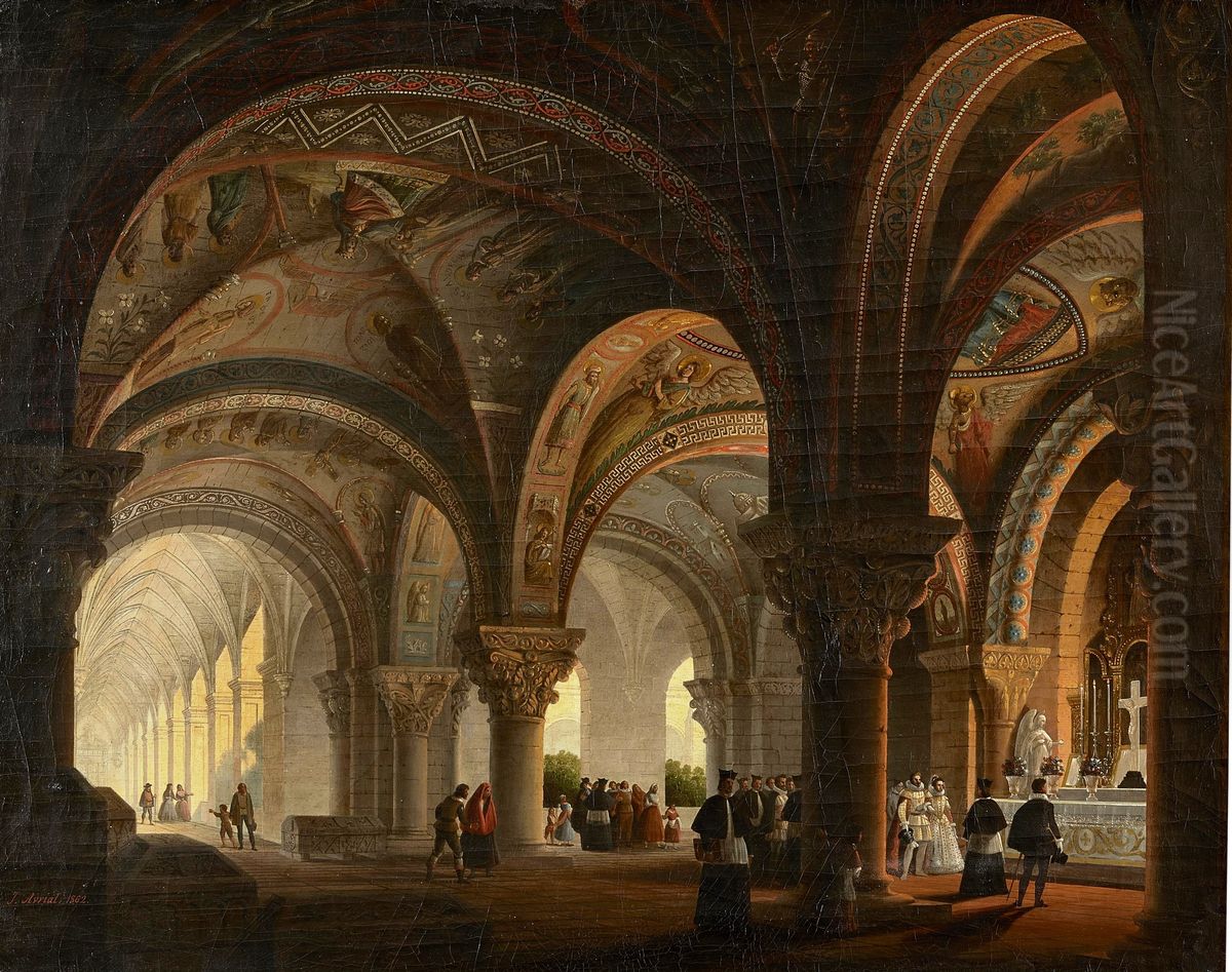 Panteon de los reyes de Leon Oil Painting by Jose Maria Avrial Y Flores