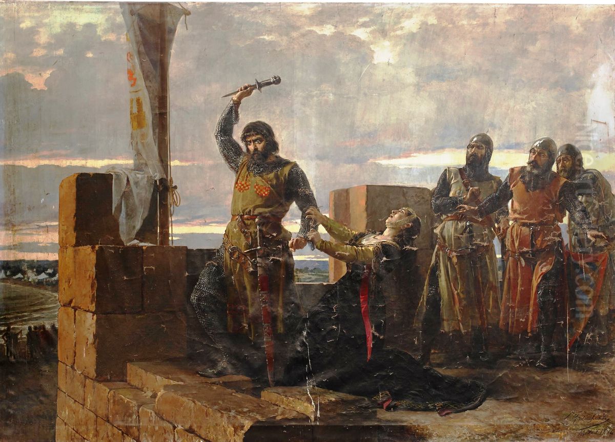 Guzman el Bueno Oil Painting by Salvador Martinez Cubells