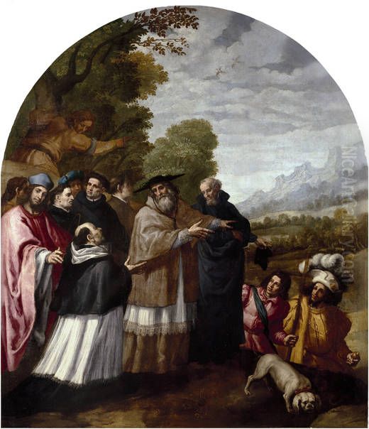 Saint Hugo Accompanies Saint Bruno and His Six Companions to the Chartreuse Highlands Oil Painting by Vincenzo Carducci