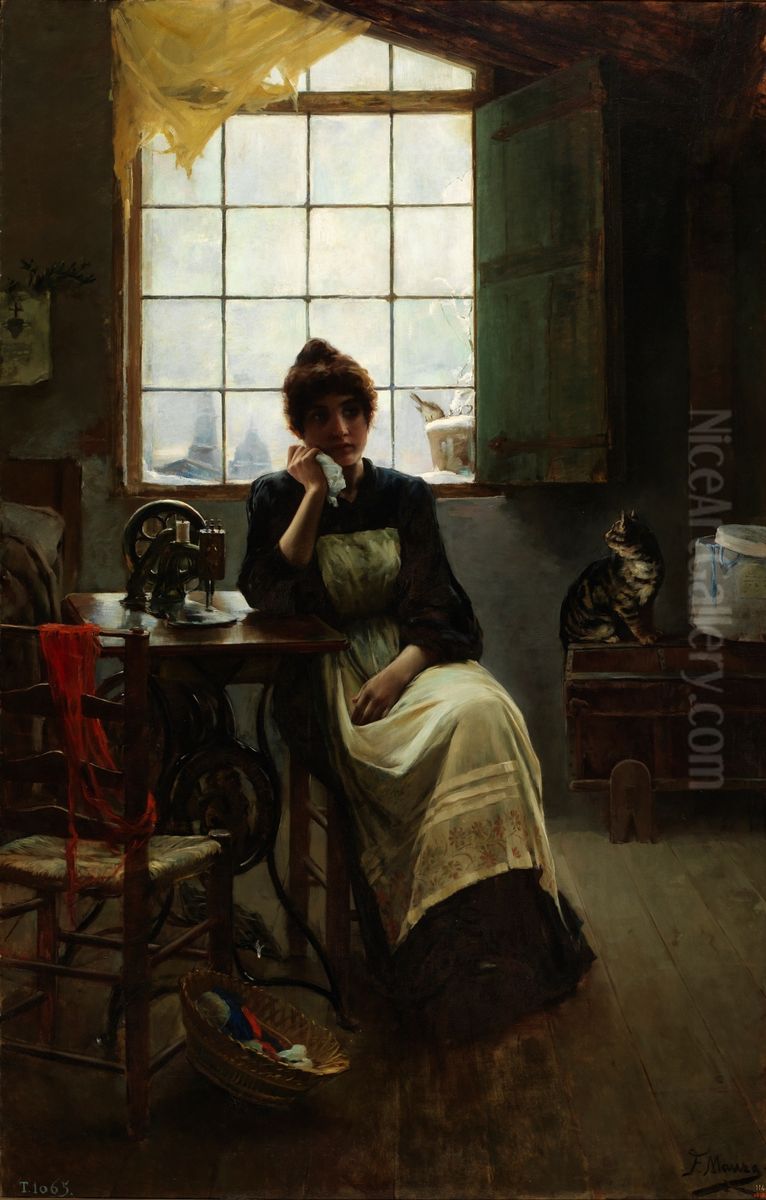 Sin labor Oil Painting by Francisco Maura Y Montaner