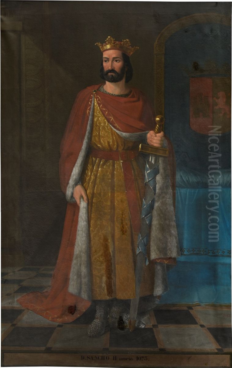 Sancho II de Castilla Oil Painting by Eusebi Valldeperes