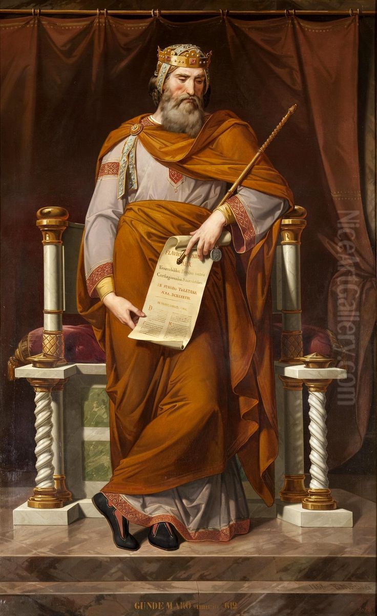 Gundemaro, rey de los Visigodos Oil Painting by Bernardino Montanes