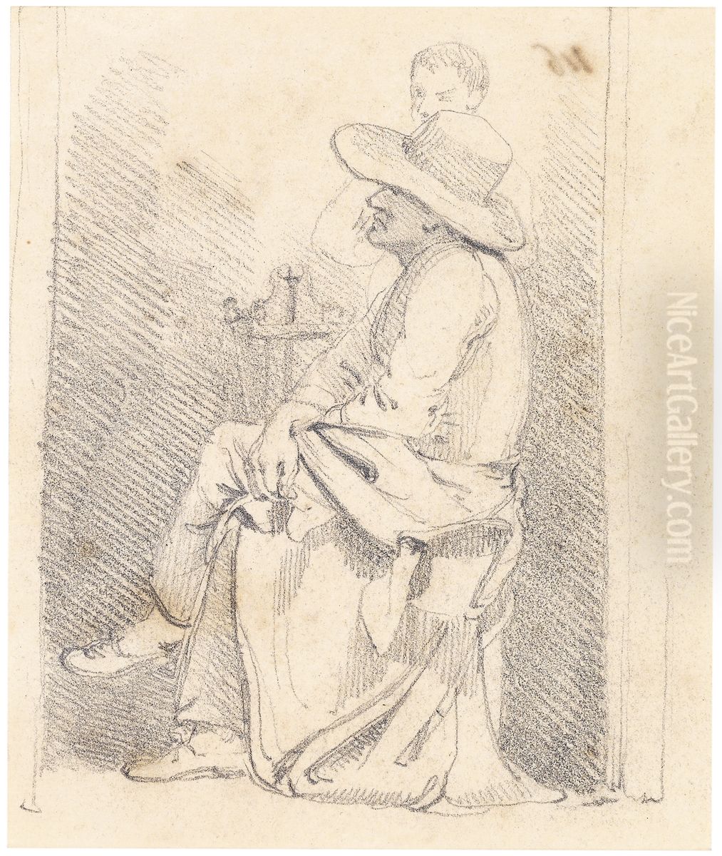Figures of St Pauls Oil Painting by Charles Landseer