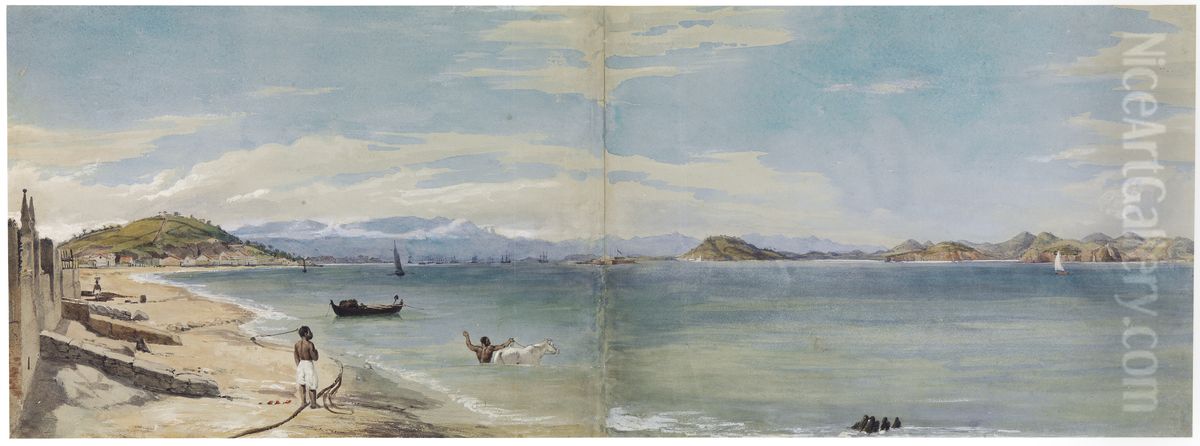 Harbour of Rio Janeiro from Praia Vermelha Oil Painting by Charles Landseer