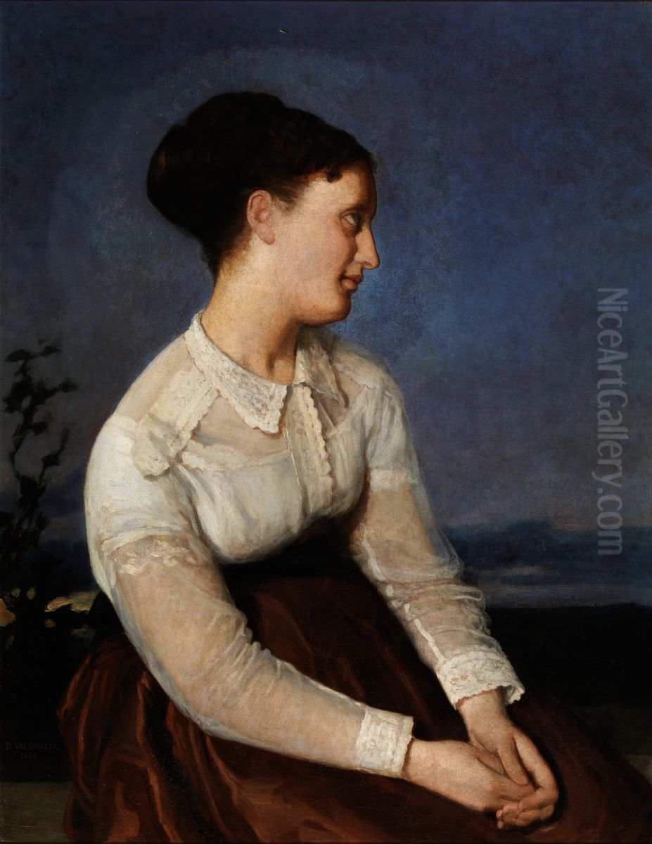 La ausencia Oil Painting by Domingo Valdivieso y Henarejos