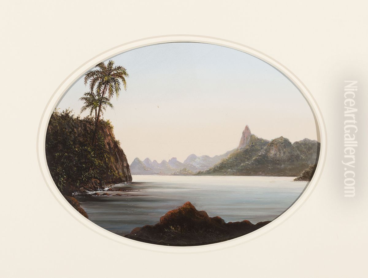 Lagoa Rodrigo de Freitas (Corcovado) (atribuido) Oil Painting by Nicola Antonio Facchinetti