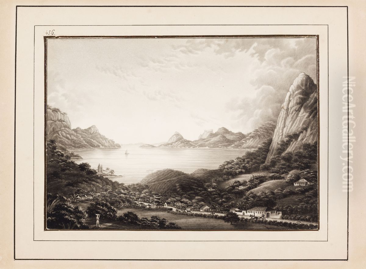 Lagoa Rodrigo de Freitas com Morro do Corcovado. (Rio de Janeiro) Oil Painting by Karl Robert von Planitz