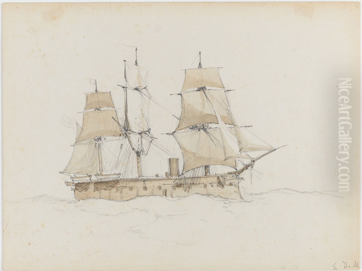 Navio Oil Painting by Eduardo de Martino