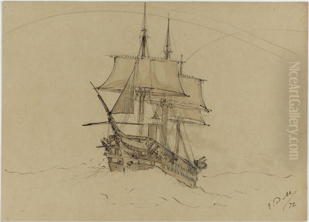 Navio Oil Painting by Eduardo de Martino