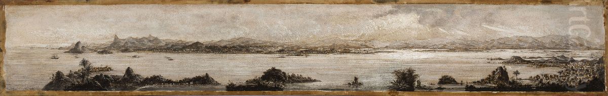 Panorama do Rio de Janeiro (atribuido) Oil Painting by Nicola Antonio Facchinetti