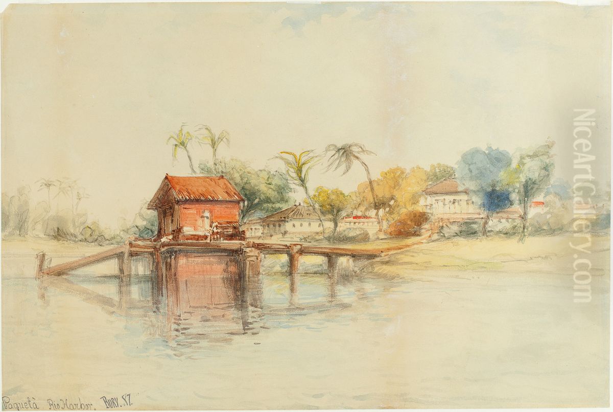 Paqueta. Rio Harbor Oil Painting by J. Bury