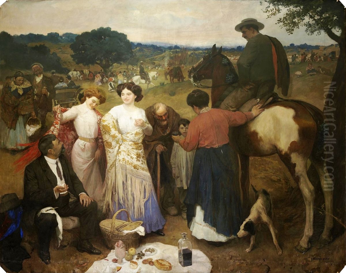 La Romeria de San Eugenio Oil Painting by Inocencio Medina Vera