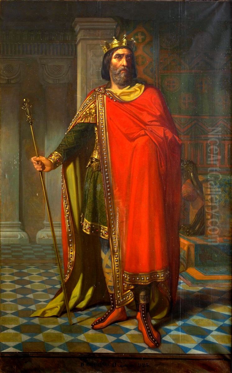 El rey Ordono II de Leon Oil Painting by Isidoro Lozano