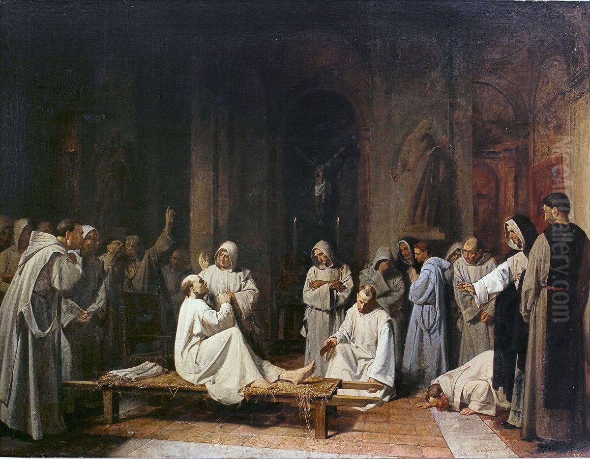 Ultimos momentos de Fray Charles Climaque Oil Painting by Benet Mercade