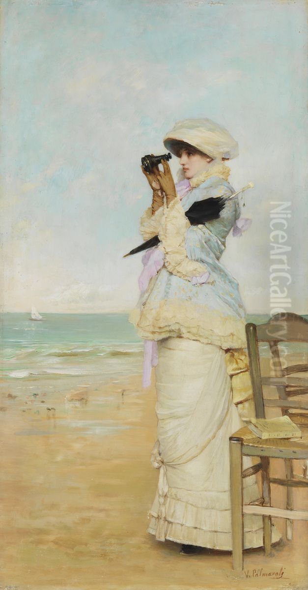 En vue Oil Painting by Vicente Palmaroli