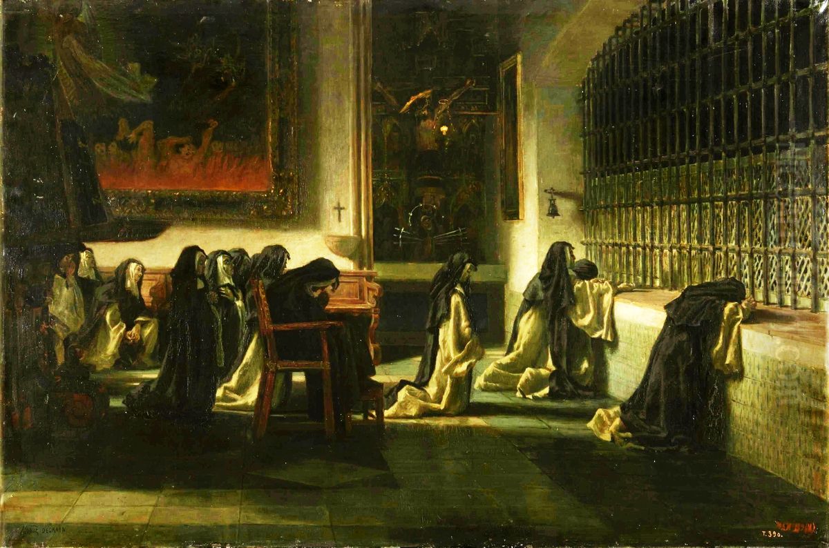 La oracion Oil Painting by Antonio Munoz Degrain