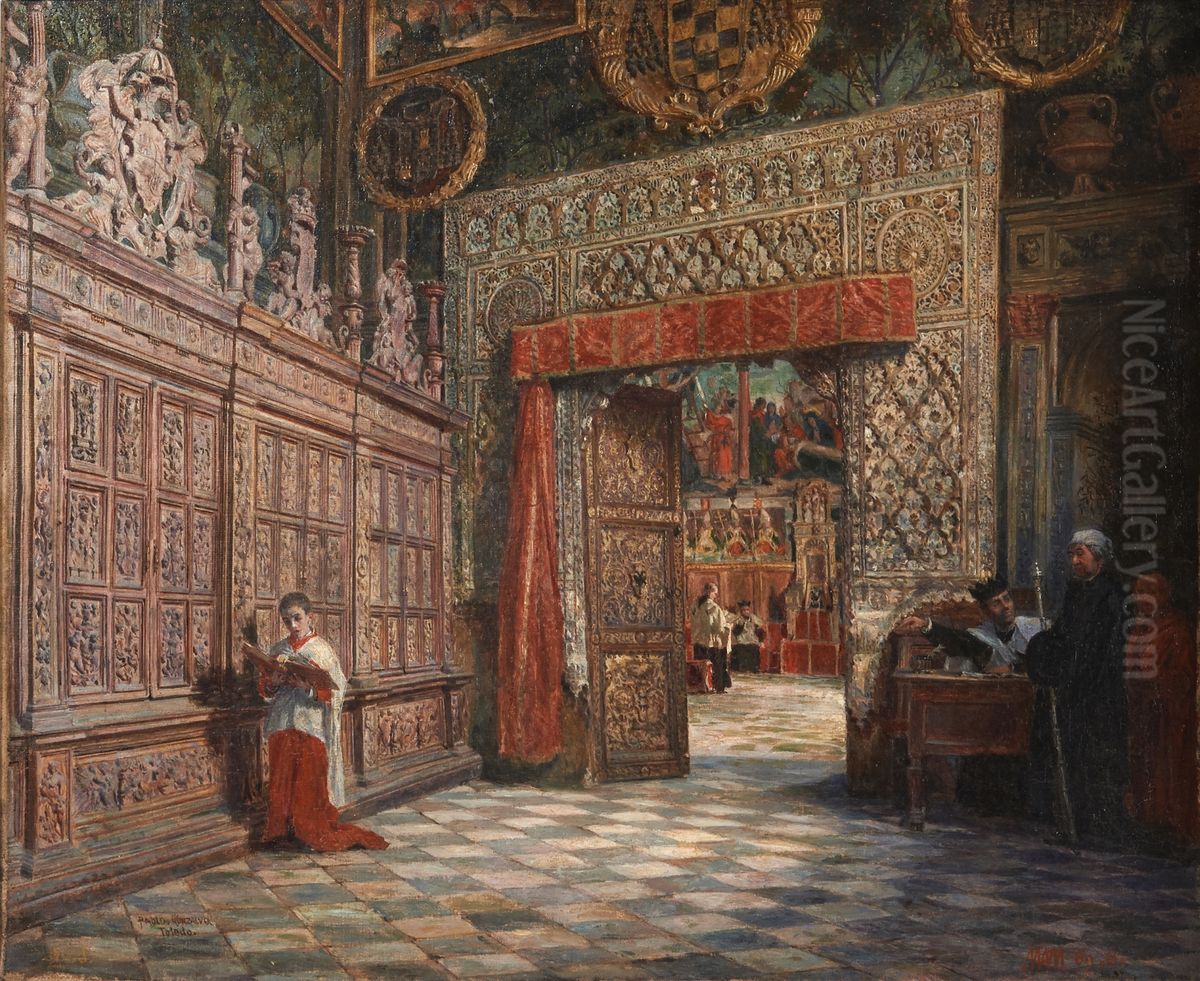 Antesala y sala capitular de la catedral de Toledo Oil Painting by Pablo Gonzalvo