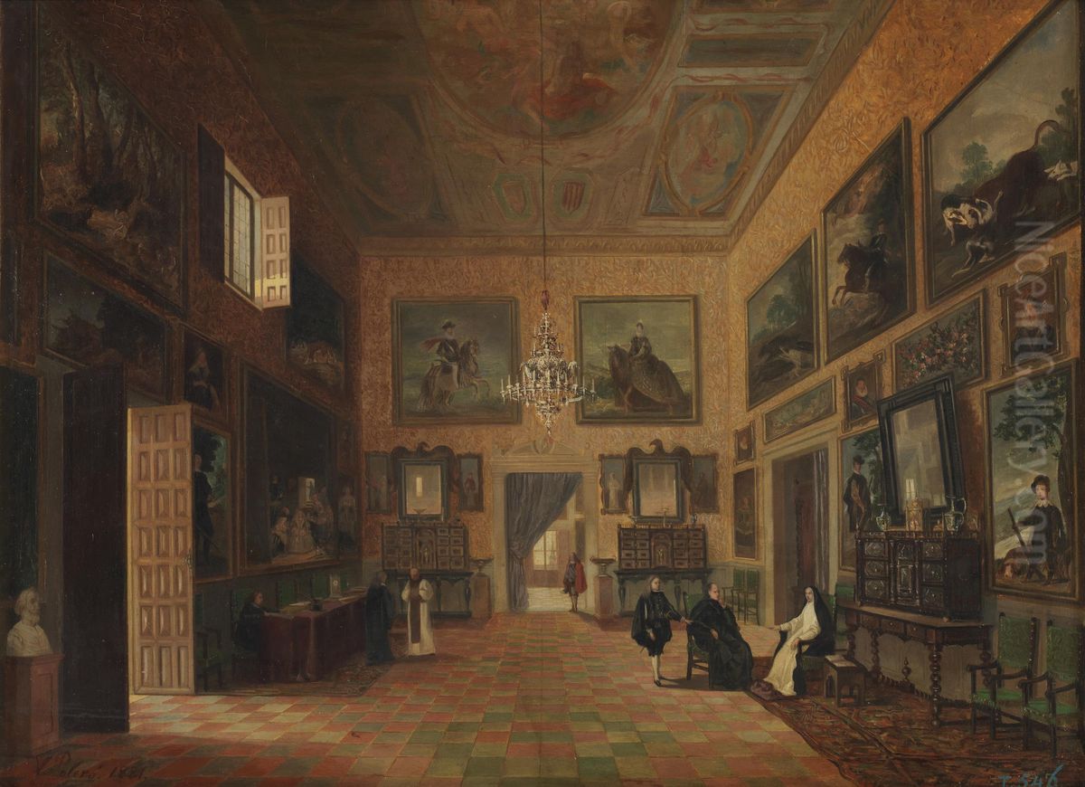 La camara de Felipe IV en el Real Sitio del Buen Retiro Oil Painting by Vicente Polero y Toledo