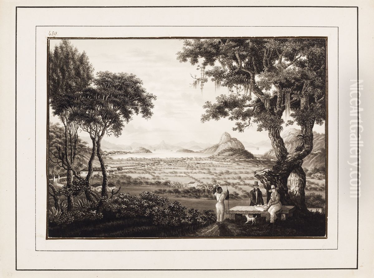 Botafogo e Caminho de S. Clemente (Rio de Janeiro) Oil Painting by Karl Robert von Planitz