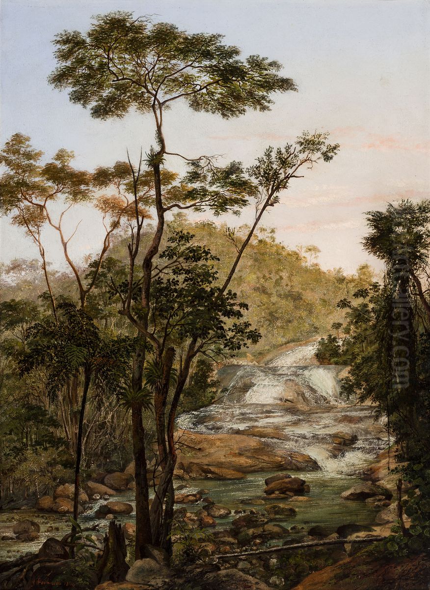 Cascata dos Bulhoes (atribuido) Oil Painting by Nicola Antonio Facchinetti