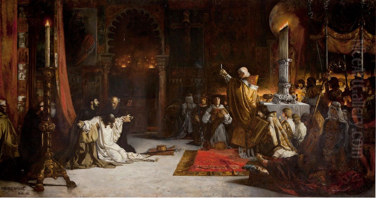 Las postrimerias de Fernando III el Santo Oil Painting by Virgilio Mattoni