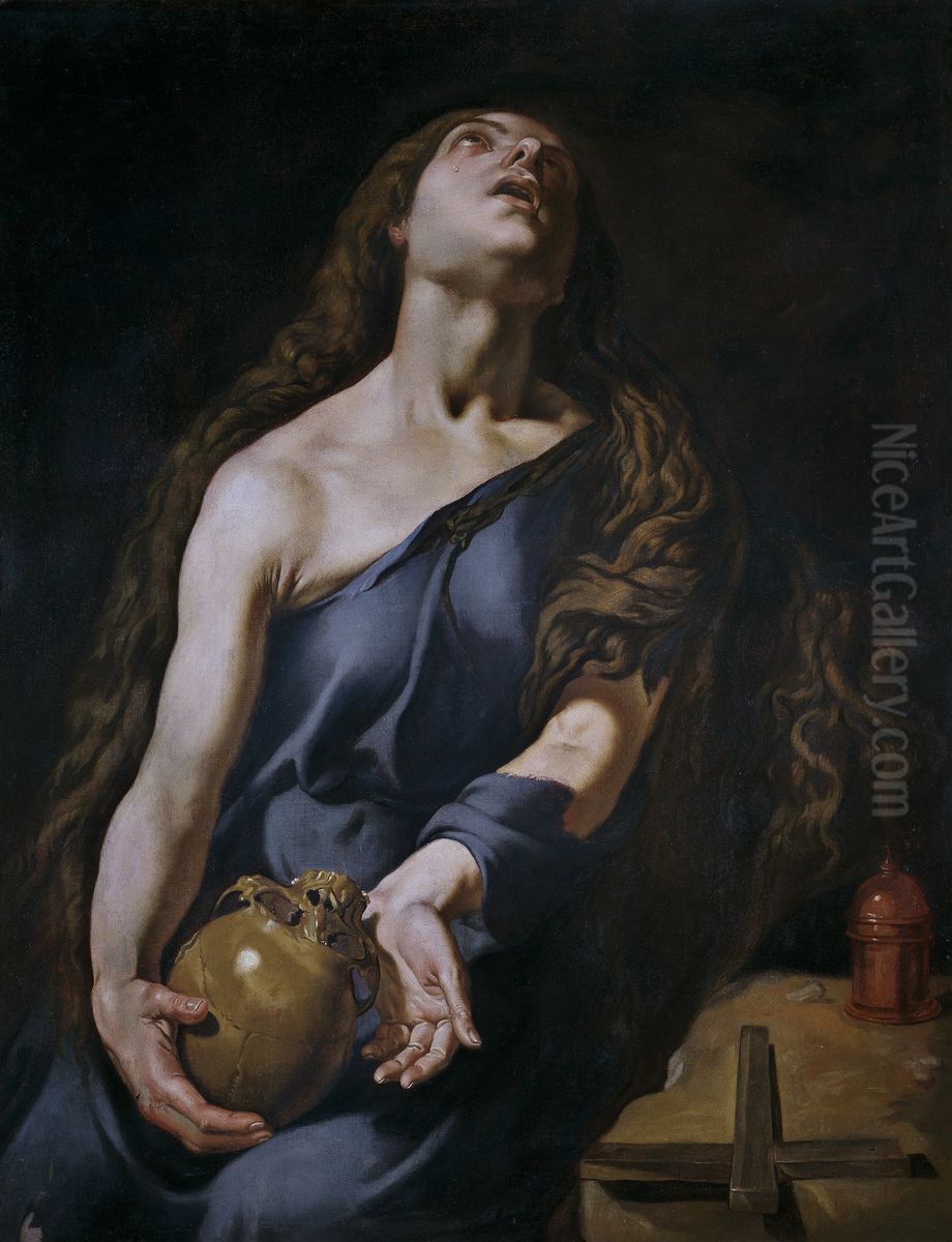 Magdalena penitente Oil Painting by Jeronimo Jacinto De Espinosa