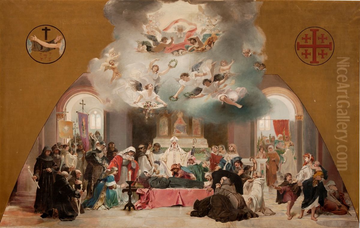 La muerte de San Francisco Oil Painting by Casto Plasencia