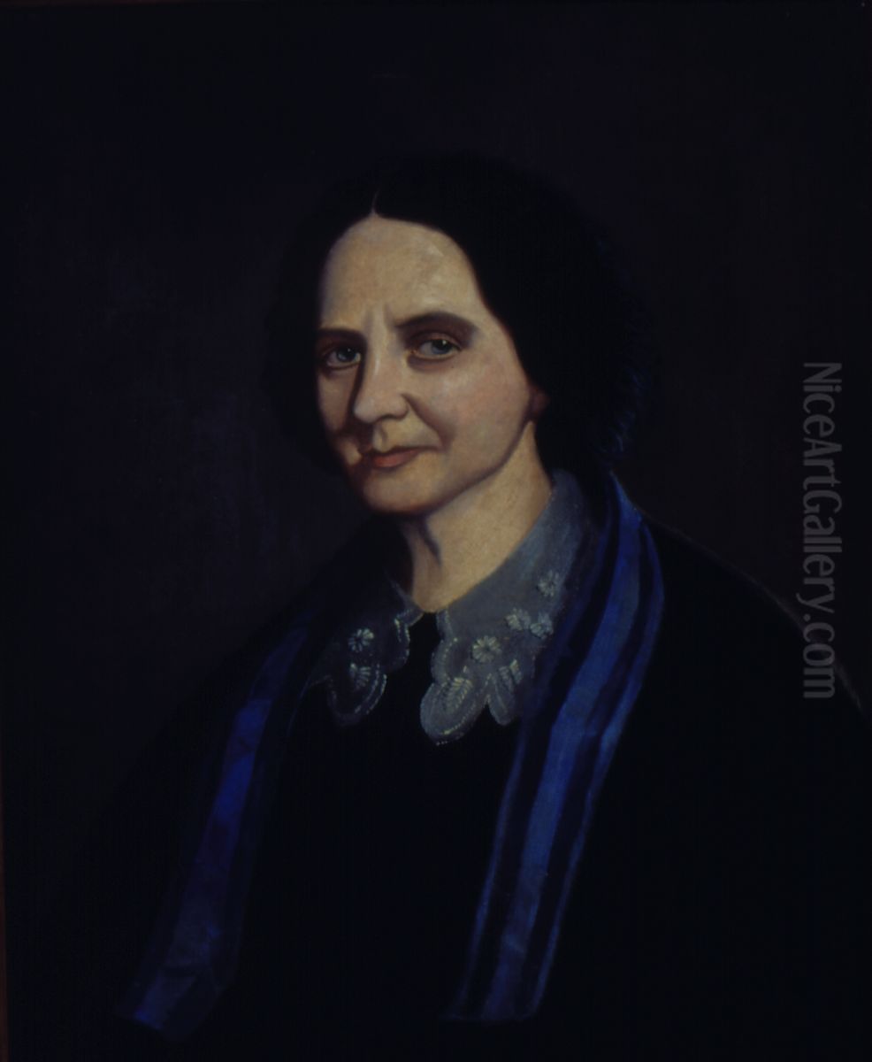 Retrato de Gertrudes A. Barros (Baronesa de Piracicaba) Oil Painting by J. Stewart