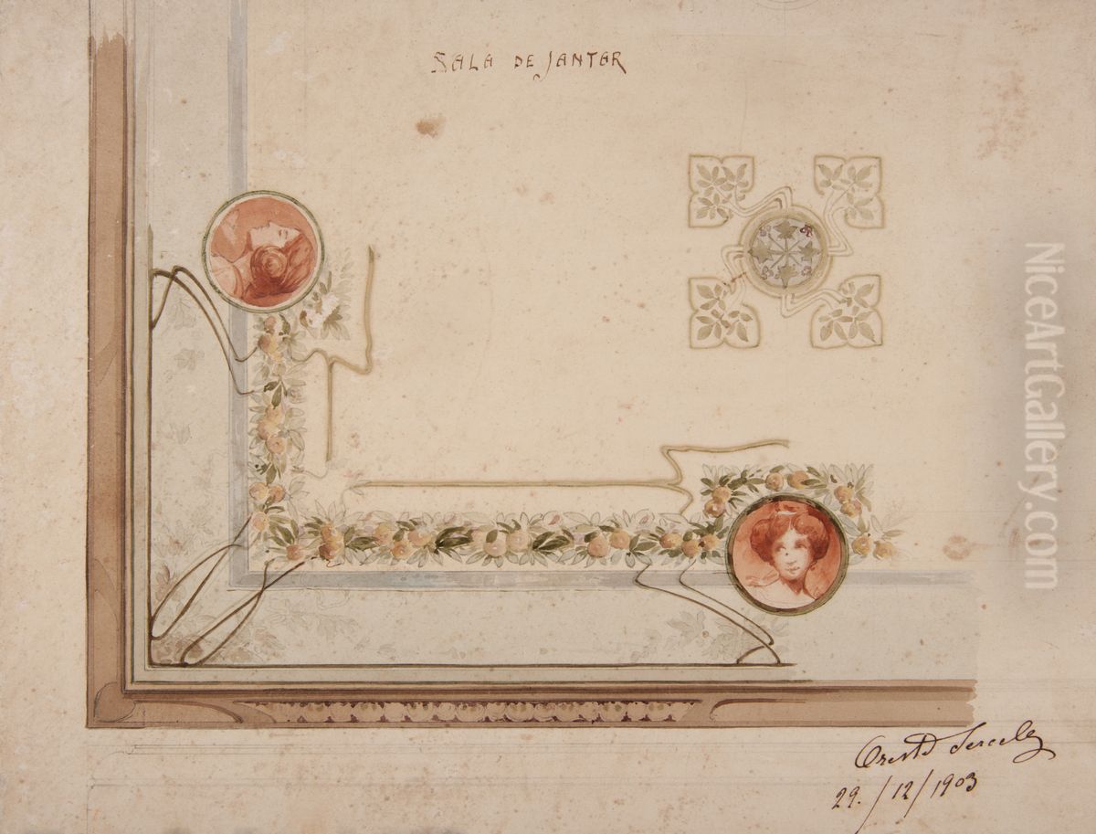 Sala de jantar Oil Painting by Oreste Sercelli
