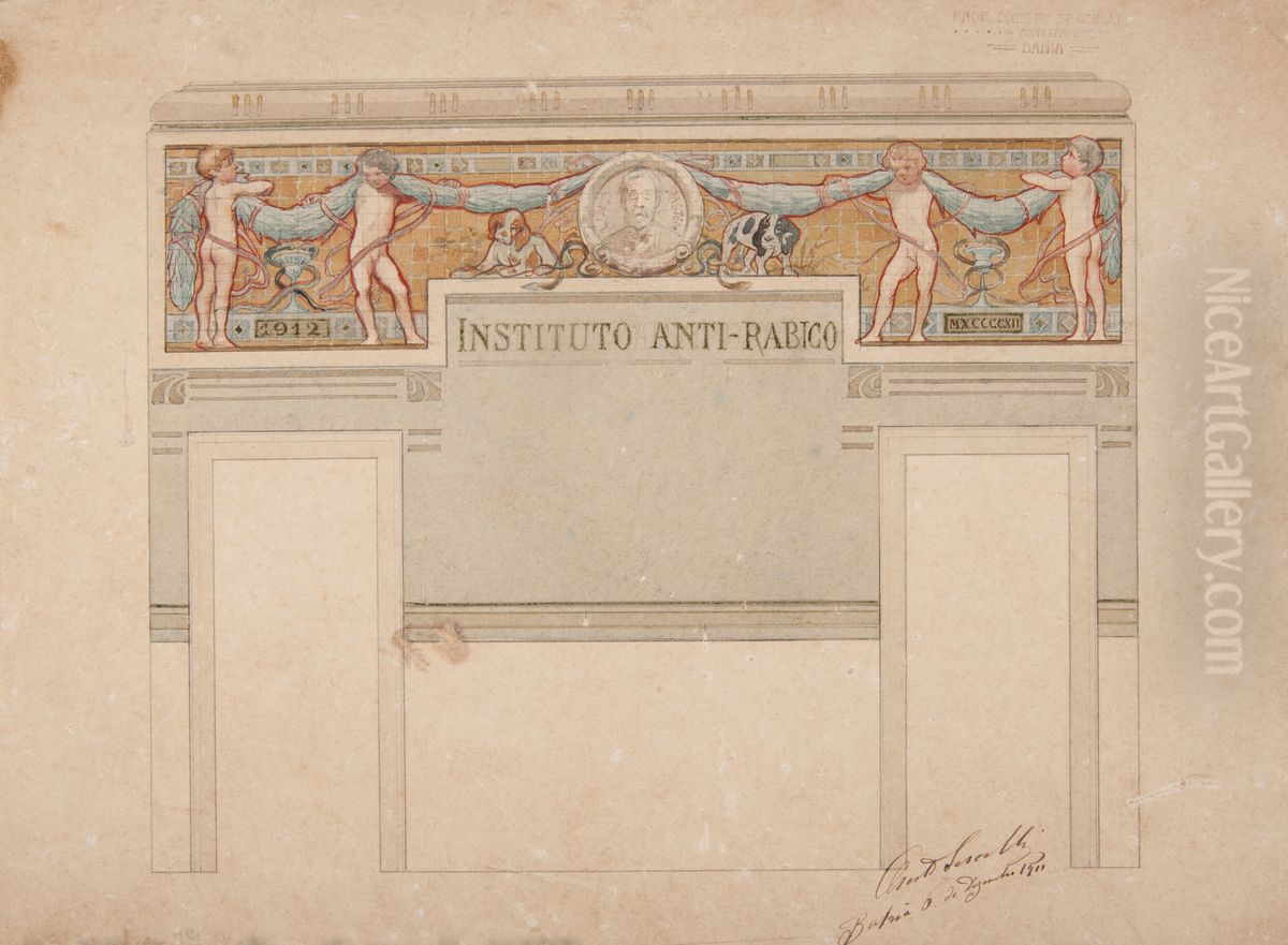Instituto Anti-Rabico Oil Painting by Oreste Sercelli