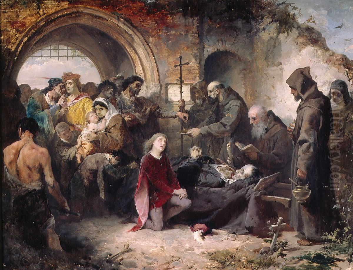 Entierro del condestable don Alvaro de Luna (Boceto) Oil Painting by Eduardo Javier Ramon Cano de la Pena