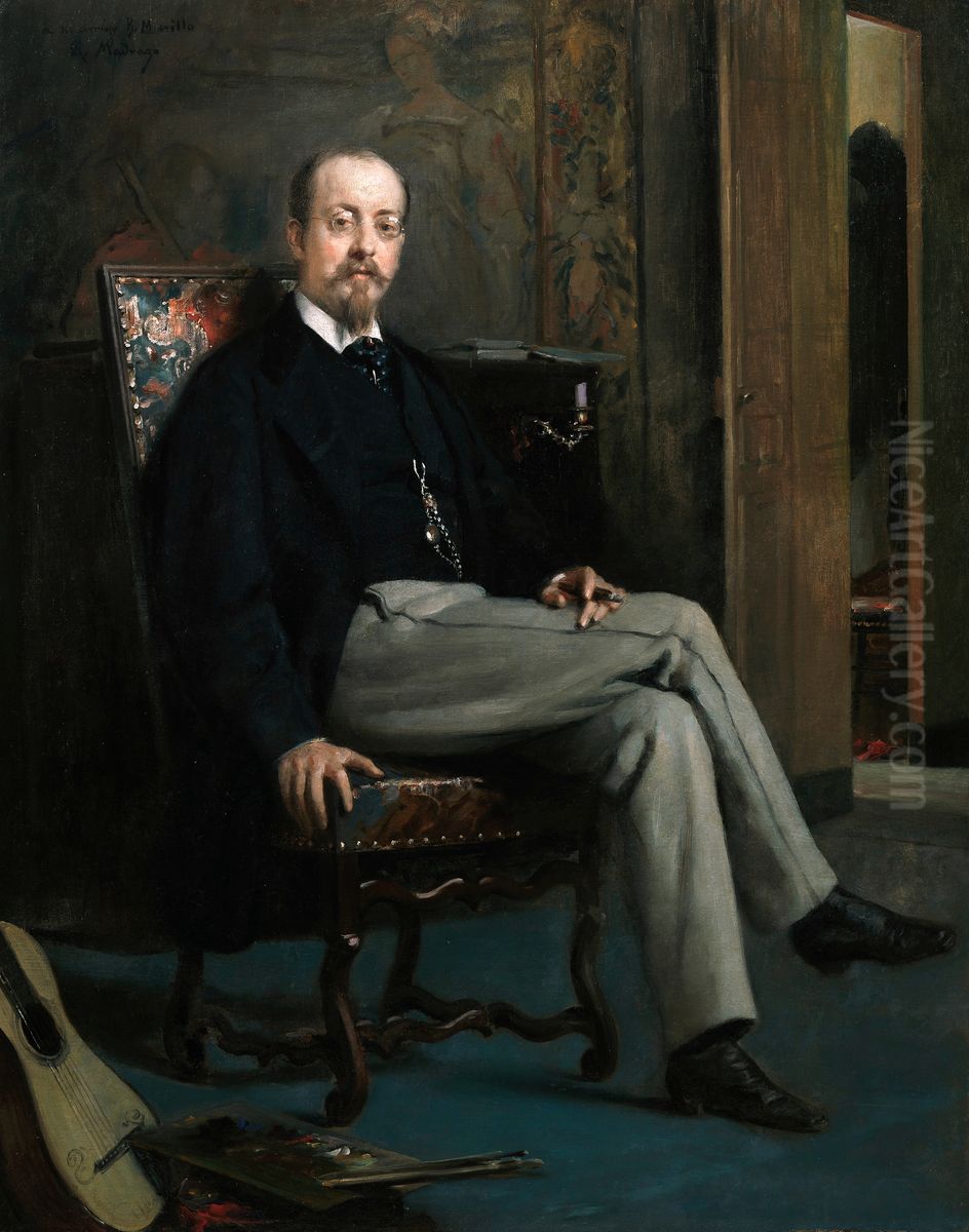 El pintor Benito Soriano Murillo Oil Painting by Raimundo de Madrazo y Garreta