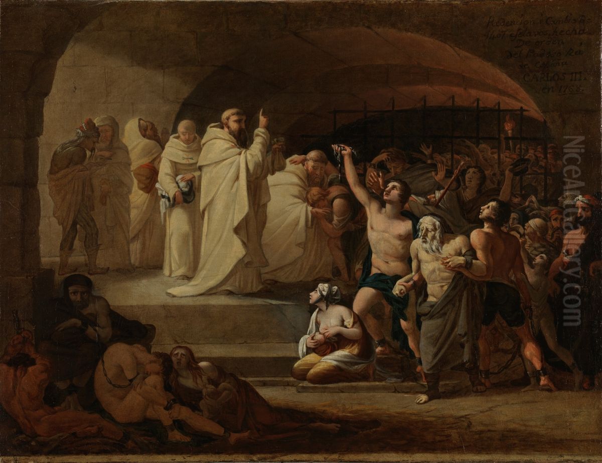 Rescate de cautivos en tiempos de Carlos III(boceto) Oil Painting by Jose Aparicio