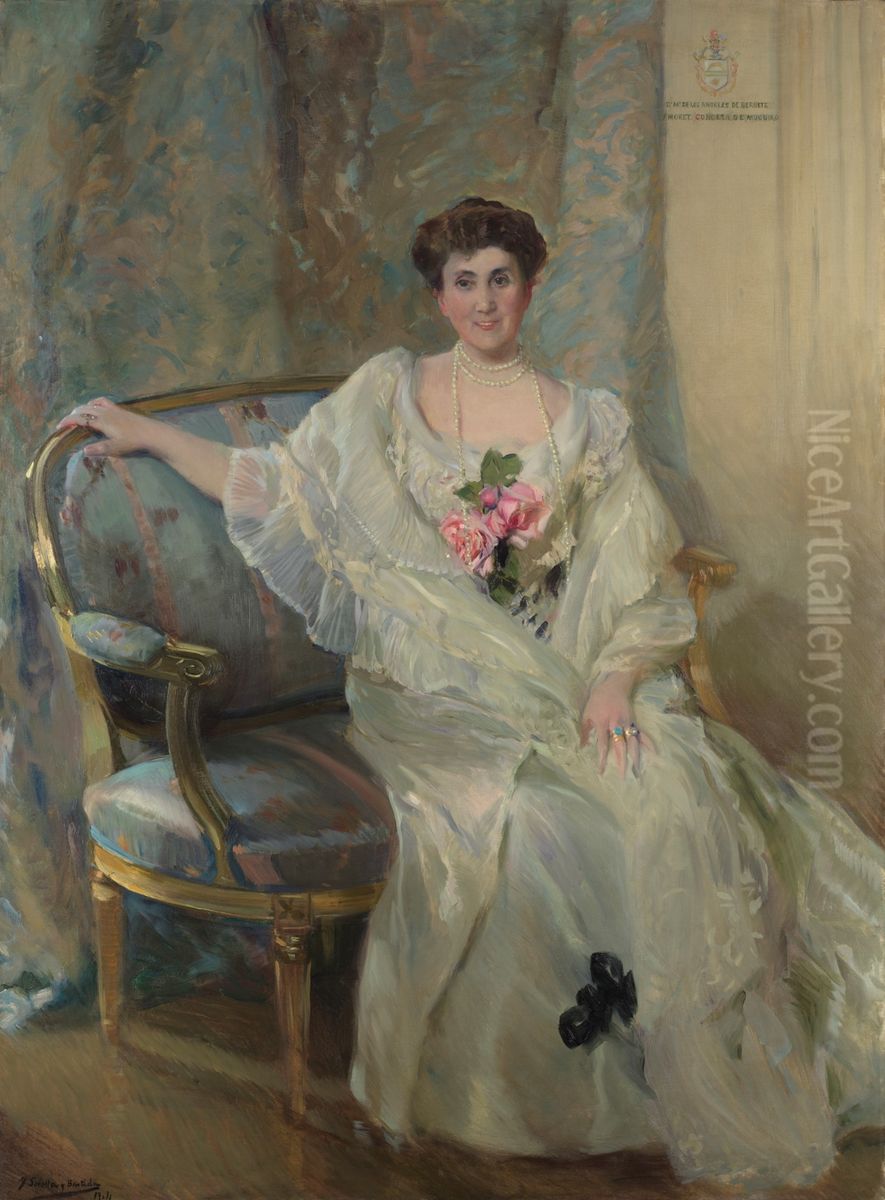 Maria de los Angeles Beruete y Moret, condesa viuda de Muguiro Oil Painting by Joaquin Sorolla
