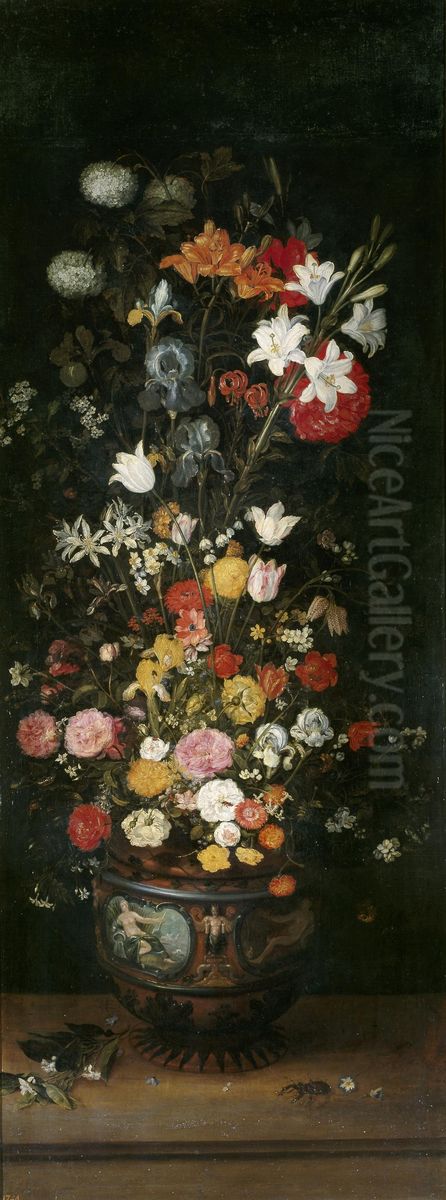 Flowers in a vase Oil Painting by Jan Brughel