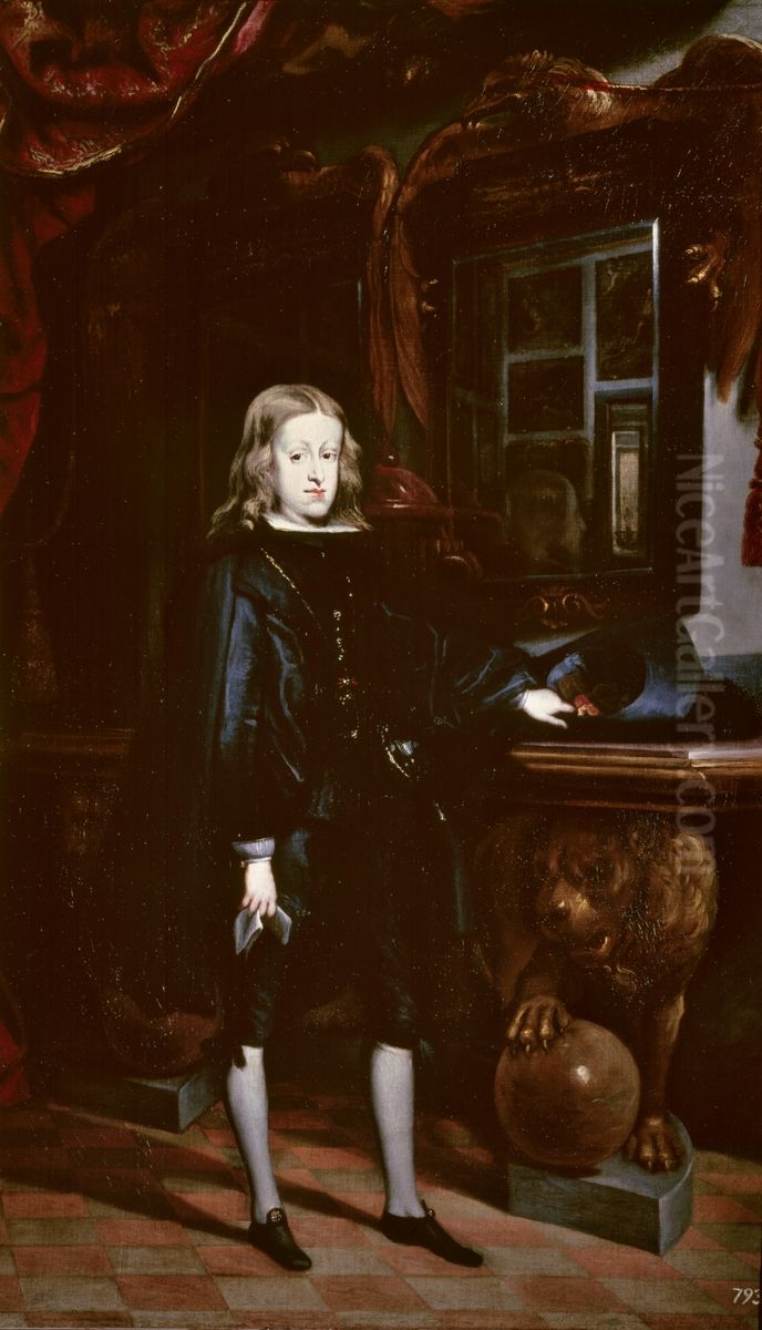 Carlos II de Espana Oil Painting by Juan Carreno De Miranda