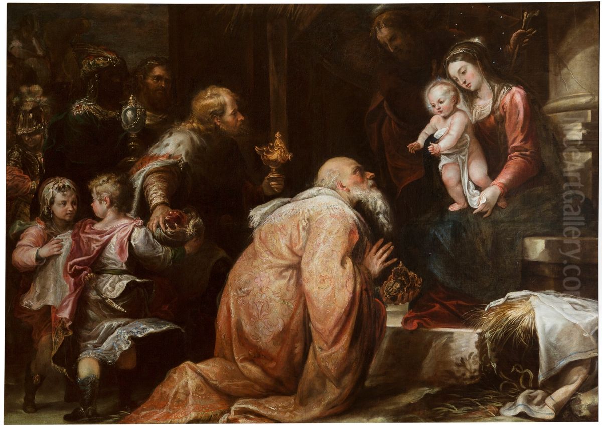 Adoracion de los Reyes Magos Oil Painting by Francisco Rizi