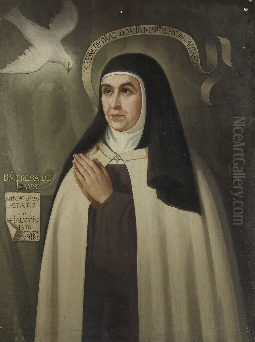 Santa Teresa de Jesus Oil Painting by Eduardo Balaca