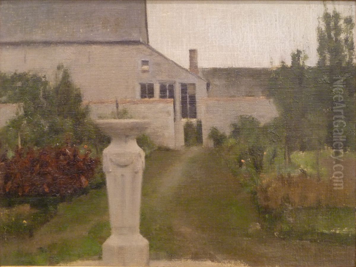 The garden Oil Painting by Fernand Khnopff