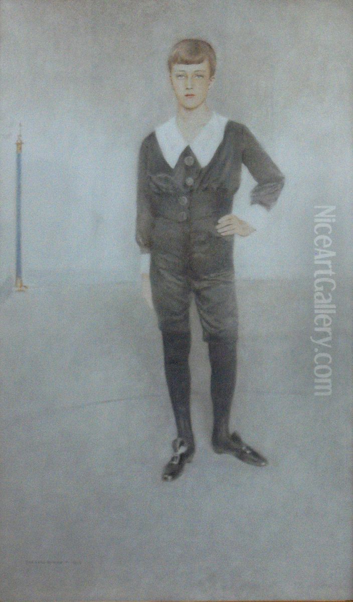 ritratto di s.a.r. il principe Leopoldo del Belgio, duca di Brabante Oil Painting by Fernand Khnopff