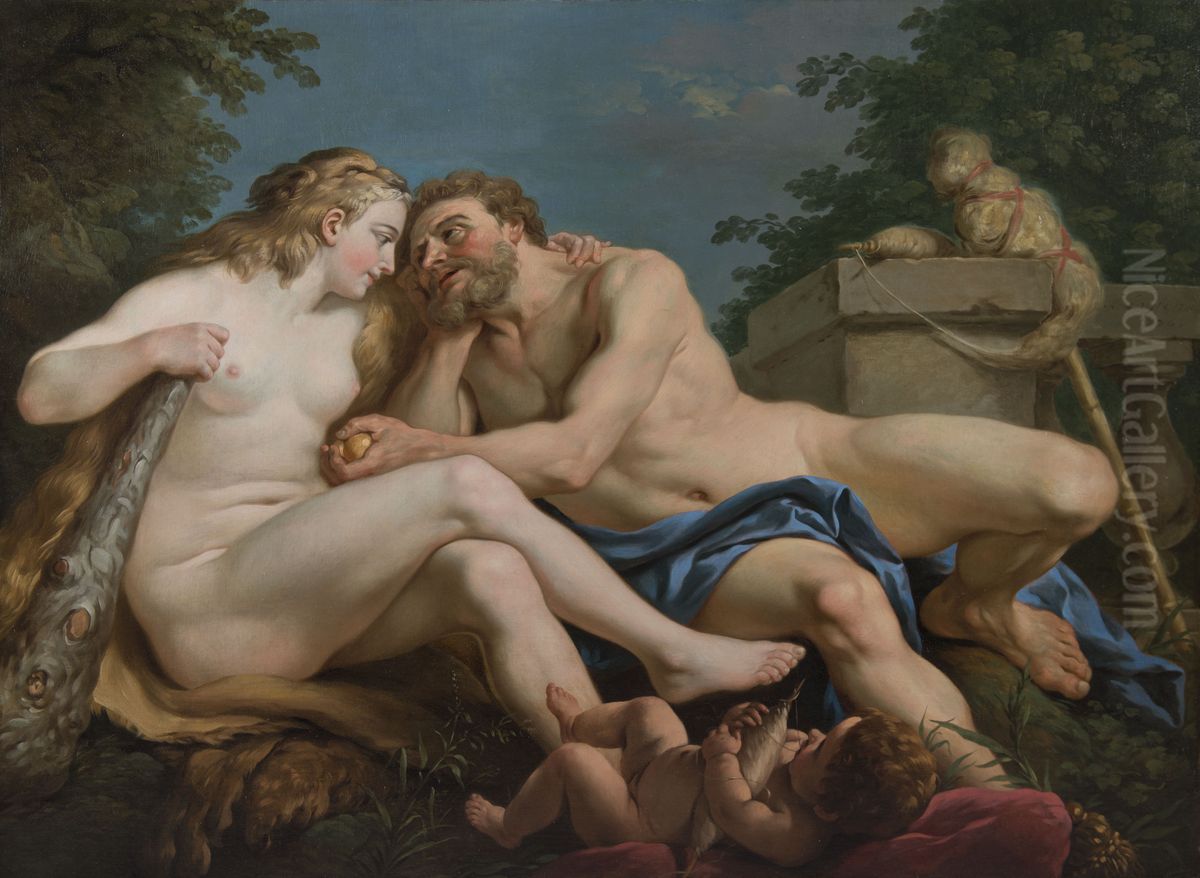 Herkules and Omphale Oil Painting by Louis-Jean-Francois Lagrenee