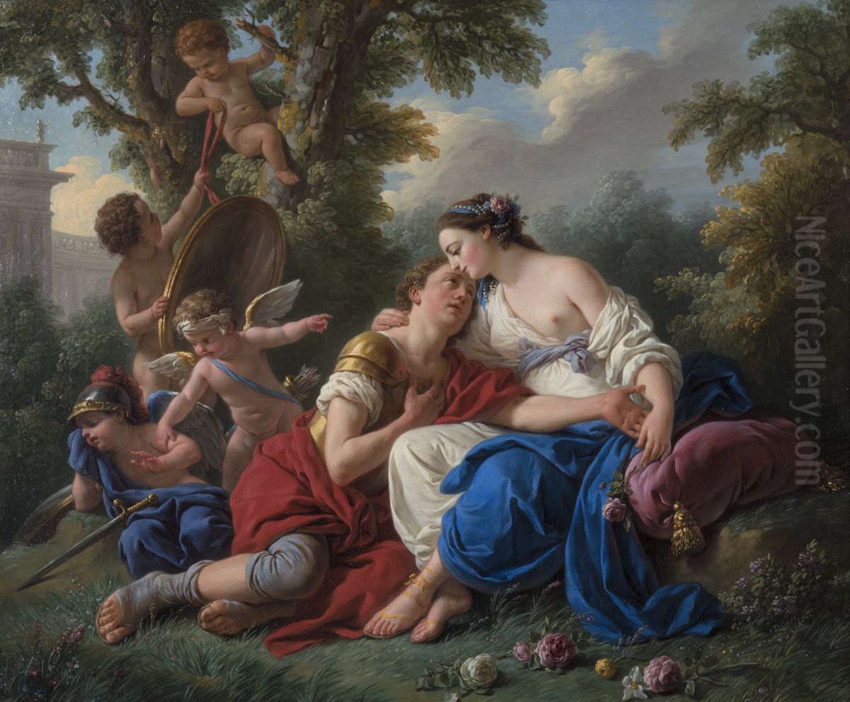 Rinaldo and Armida Oil Painting by Louis-Jean-Francois Lagrenee