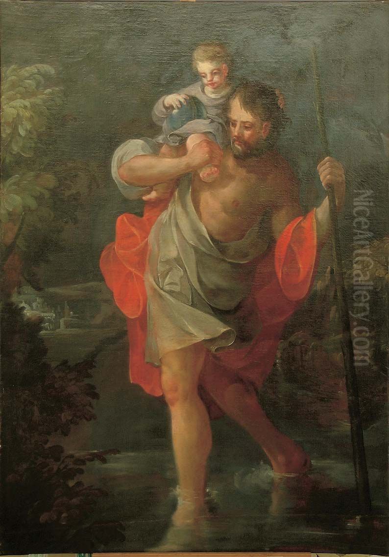 San Cristobal Oil Painting by Francisco Goya Fuendetodos