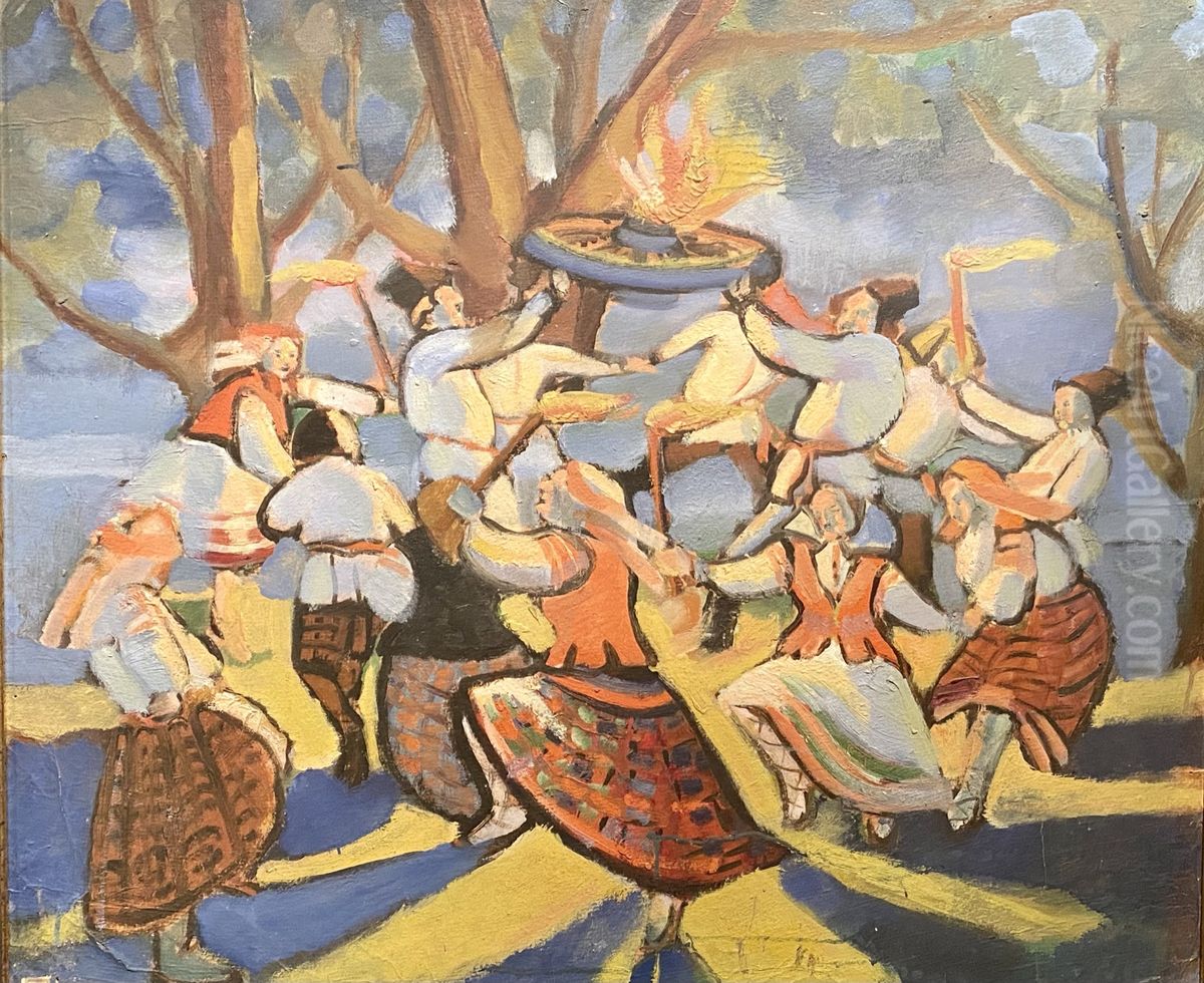 Midsummer night / During the Midsummer Oil Painting by Michas Filipovic