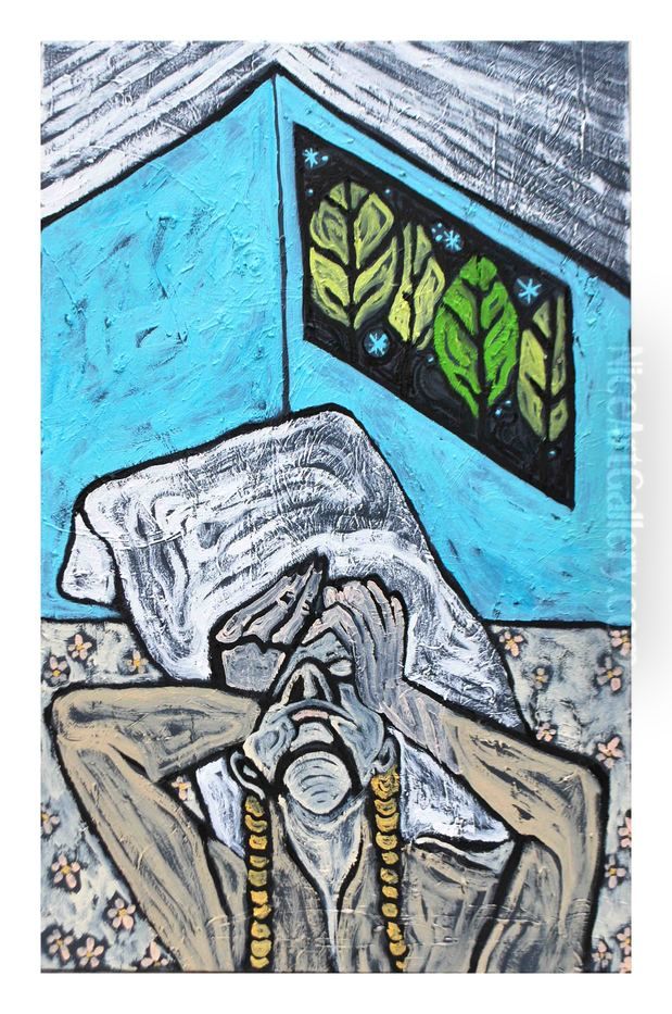 Malignant epithelial ovarian cancer 02 Oil Painting by Gretchen Andrew