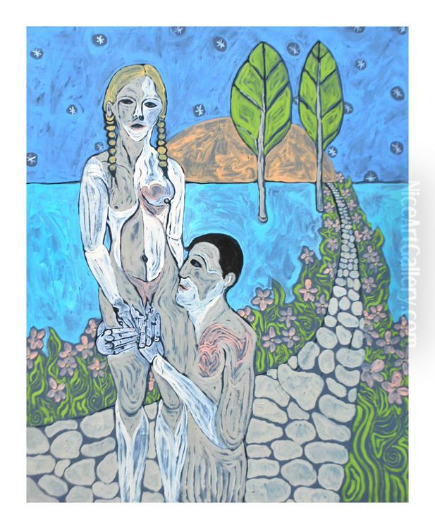 Displacement 9 Oil Painting by Gretchen Andrew