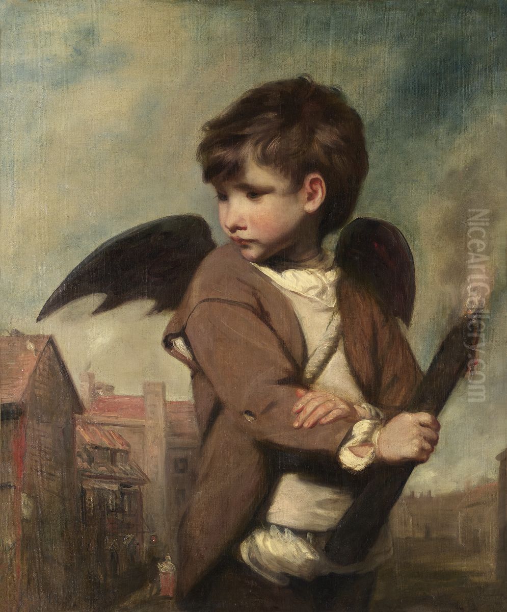 Cupid as Link Boy Oil Painting by Of Sir Joshua Reynolds