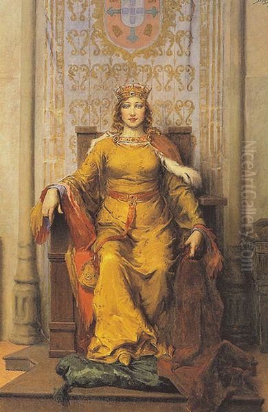 Queen D. Leonor Oil Painting by Jose Malhoa
