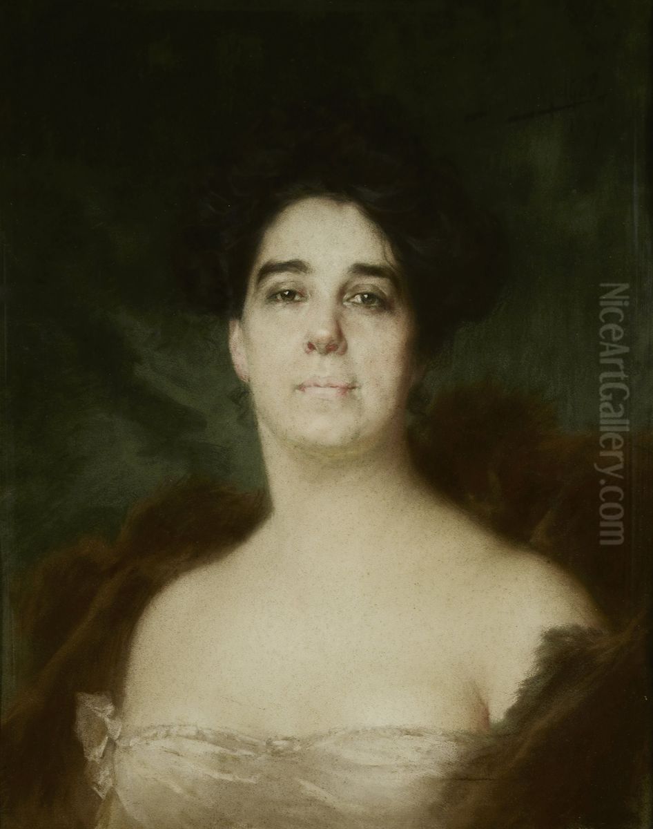 Retrato de Mulher (Parisina) Oil Painting by Jose Malhoa